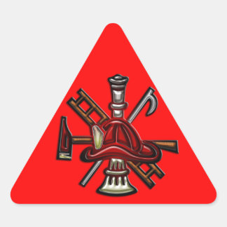 Emblem der Feuerwehr und Rettungsabteilung Dreieckiger Aufkleber
