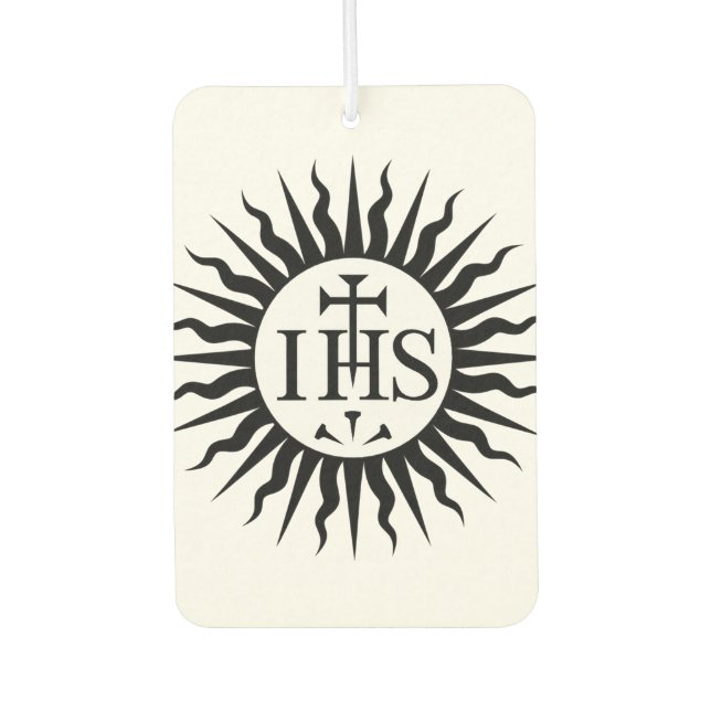 Emblem der Gesellschaft Jesu Autolufterfrischer (Vorderseite)