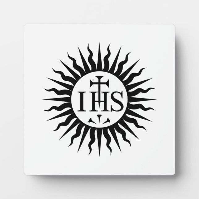 Emblem der Gesellschaft Jesu Fotoplatte (Vorderseite)