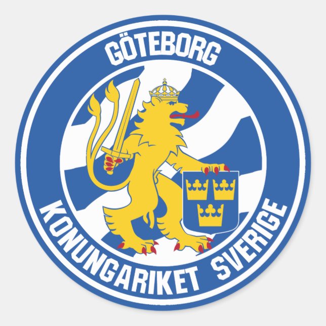Emblem der Göteborger Runde Runder Aufkleber (Vorderseite)