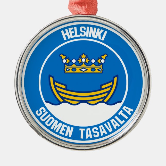 Emblem der Helsinki-Runde Ornament Aus Metall (Vorne)