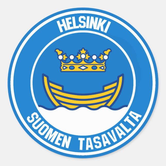 Emblem der Helsinki-Runde Runder Aufkleber (Vorderseite)