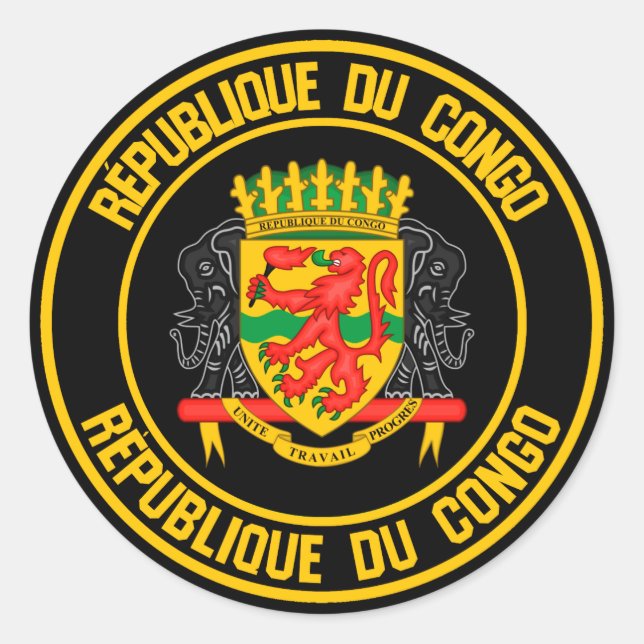 Emblem der Kongo-Runde Runder Aufkleber (Vorderseite)
