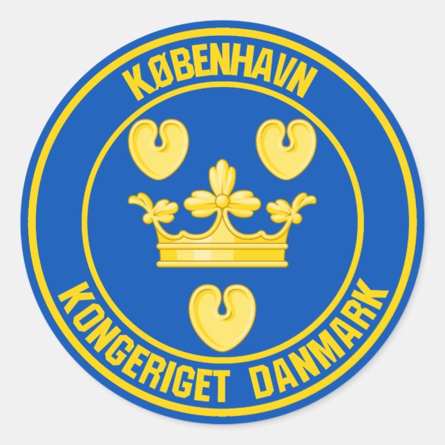Emblem der Kopenhagener Runde Runder Aufkleber (Vorderseite)