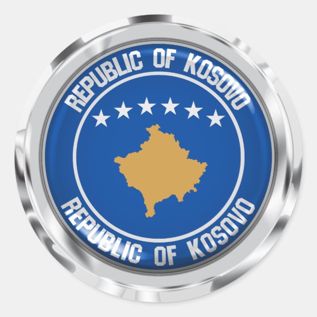 Emblem der Kosovo-Runde Runder Aufkleber (Vorderseite)