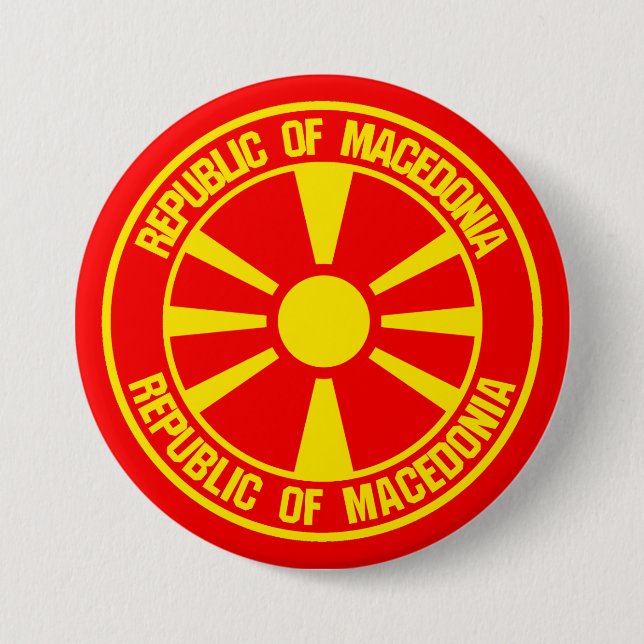 Emblem der Mazedonier-Runde Button (Vorderseite)