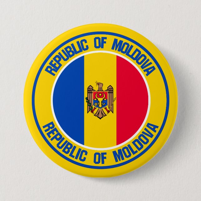 Emblem der Moldau-Runde Button (Vorderseite)