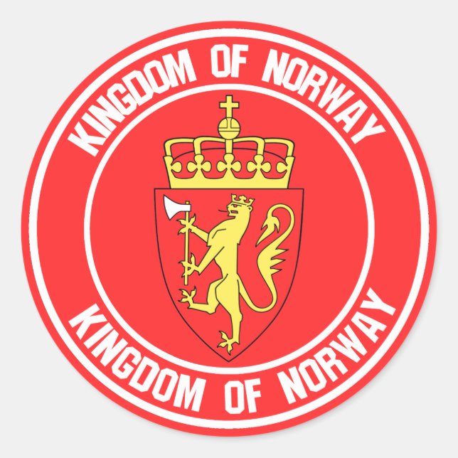 Emblem der Norwegen-Runde Runder Aufkleber (Vorderseite)