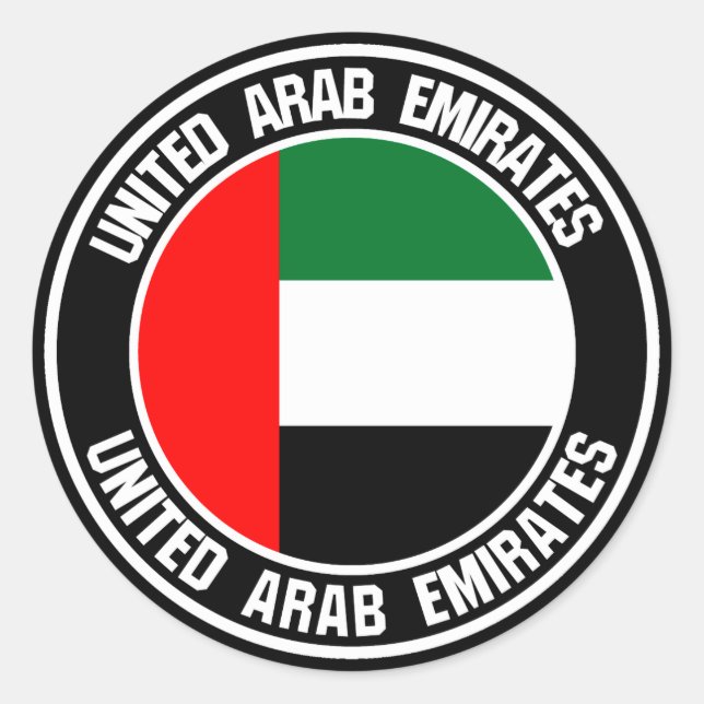Emblem der Runde der Vereinigten Arabischen Emirat Runder Aufkleber (Vorderseite)