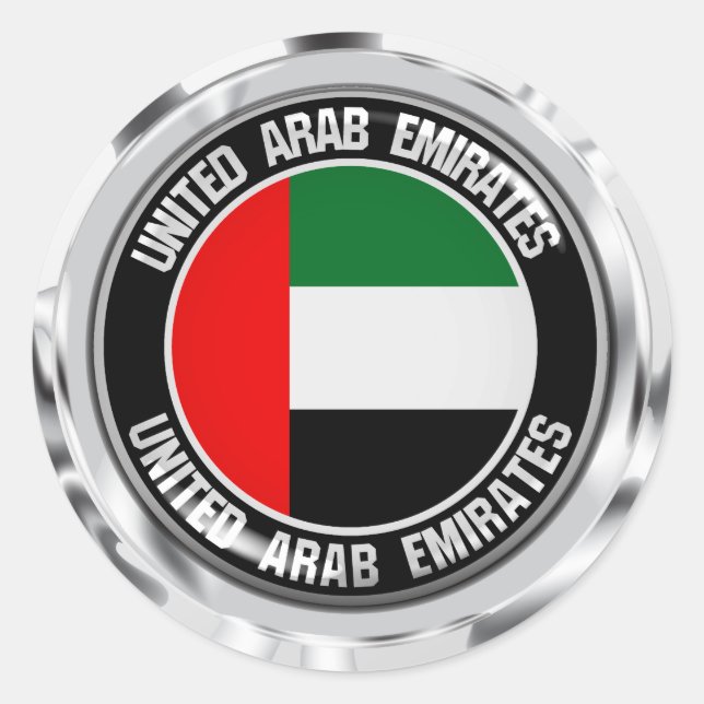 Emblem der Runde der Vereinigten Arabischen Emirat Runder Aufkleber (Vorderseite)