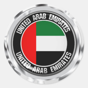 Emblem der Runde der Vereinigten Arabischen Emirat Runder Aufkleber