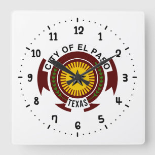 Emblem der Stadt El Paso, Wall Uhr am texanischen 