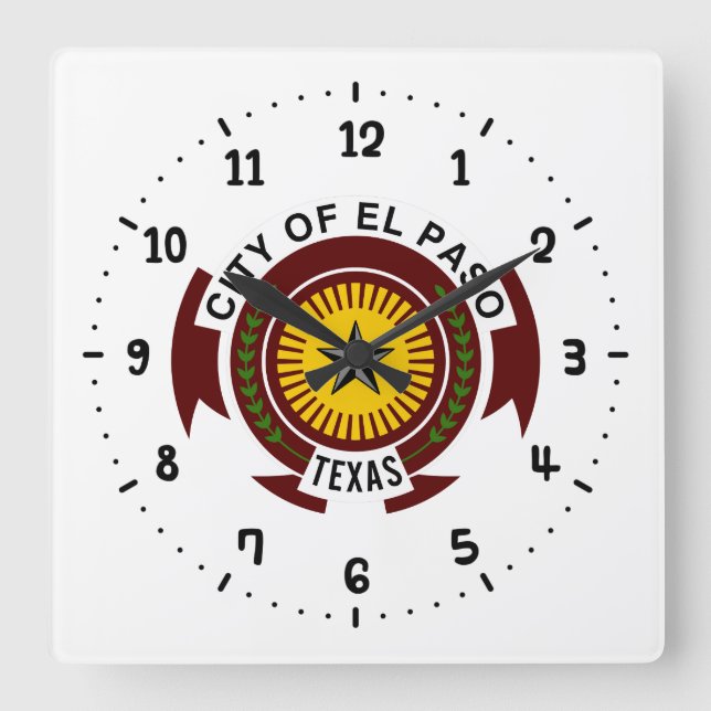 Emblem der Stadt El Paso, Wall Uhr am texanischen  (Vorderseite)