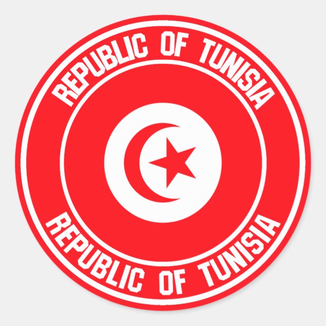 Emblem der Tunesischen Runde Runder Aufkleber (Vorderseite)