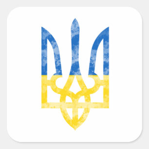 Emblem der Ukraine Quadratischer Aufkleber