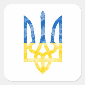 Emblem der Ukraine Quadratischer Aufkleber