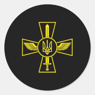 Emblem der ukrainischen Luftwaffe Ukraine Streitkr Runder Aufkleber