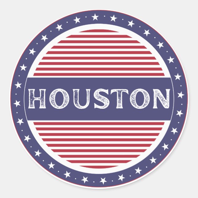 Emblem des Houston City Pride – Amerikanische Iden Runder Aufkleber (Vorderseite)