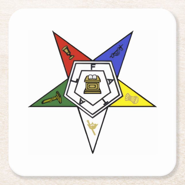 Emblem des Order of the Eastern Star Rechteckiger Pappuntersetzer (Vorderseite)