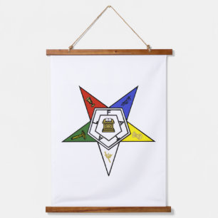 Emblem des Order of the Eastern Star Wandteppich Mit Holzrahmen