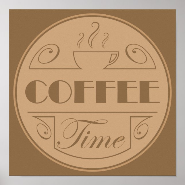 Emblem für die Kaffeezeit Poster (Vorne)