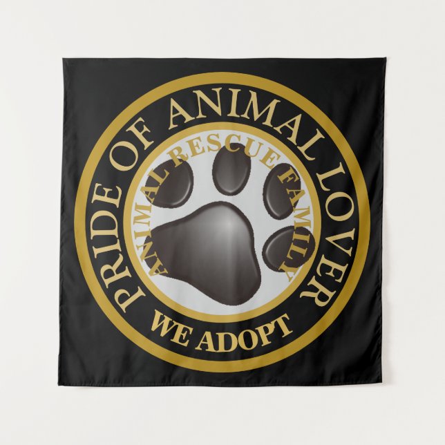 Emblem für Tierfreunde Wandteppich (Vorderseite)