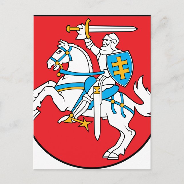 Emblem in Litauen - Wappen - Lietuvos Herbas Postkarte (Vorderseite)