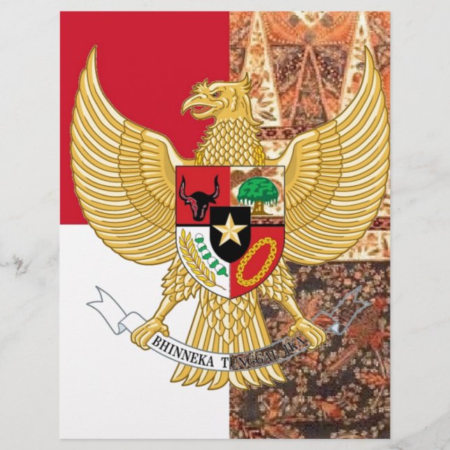Emblem Indonesiens - Garuda Pancasila Batik Flag (Vorderseite)
