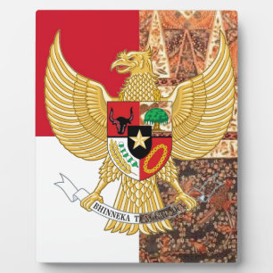 Emblem Indonesiens - Garuda Pancasila Batik Flag Fotoplatte