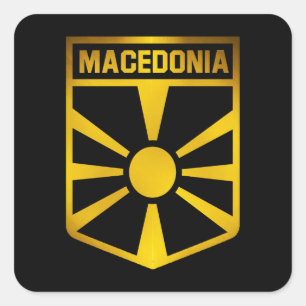 Emblem Mazedonien Quadratischer Aufkleber