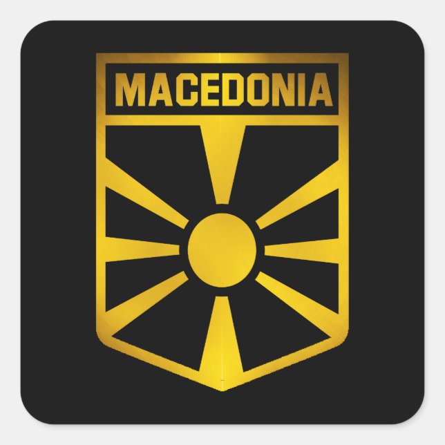 Emblem Mazedonien Quadratischer Aufkleber (Vorderseite)