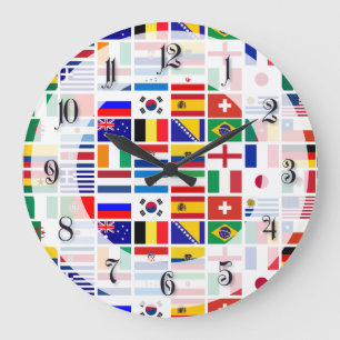 Emblem-Muster des SOCCER 2014 Große Wanduhr