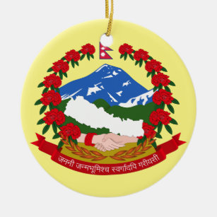 Emblem Nepals Keramik Ornament