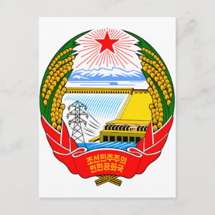 Emblem Nordkoreas Postkarte