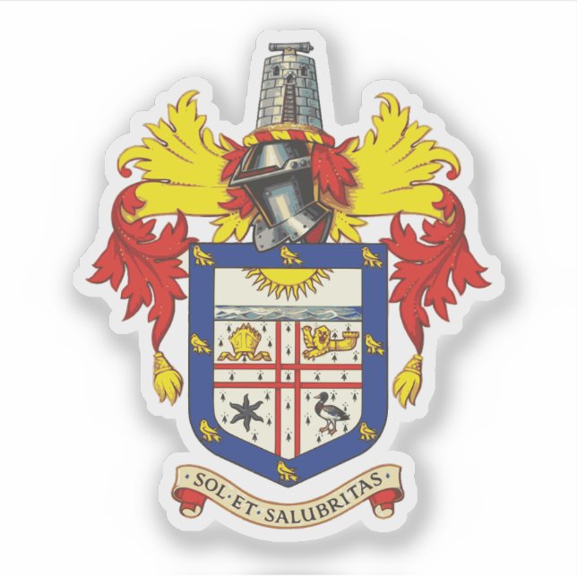 Emblem of the town of Bexhill-on-Sea, England Aufkleber (Vorderseite)