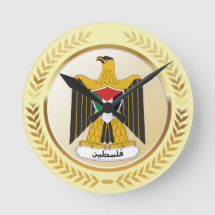 Emblem Palästinas Runde Wanduhr