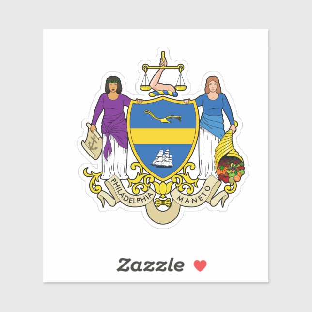 Emblem Philadelphia, Pennsylvania Vinyl Sticker (Blatt)