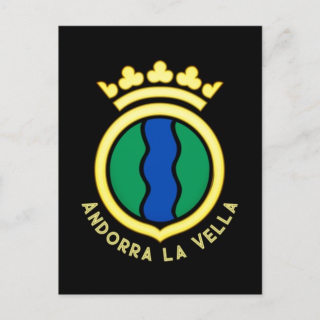 Emblem von Andorra la Vella Postkarte (Vorderseite)