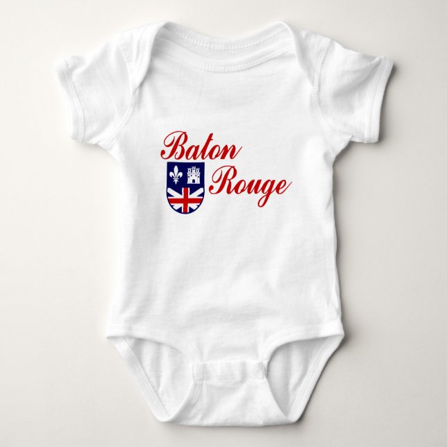 Emblem von Baton Rouge, Louisiana Baby Bodysuit Baby Strampler (Vorderseite)