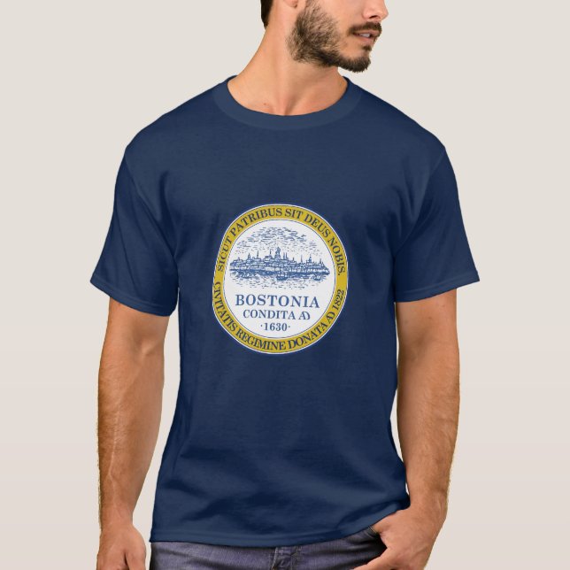 Emblem von Boston, Massachusetts T-Shirt (Vorderseite)