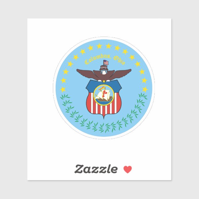 Emblem von Columbus, Ohio Vinyl Sticker (Blatt)