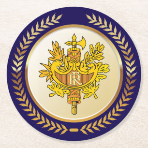 Emblem von Frankreich Runder Pappuntersetzer