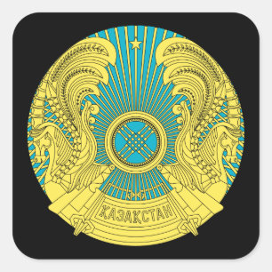 Emblem von Kasachstan Quadratischer Aufkleber