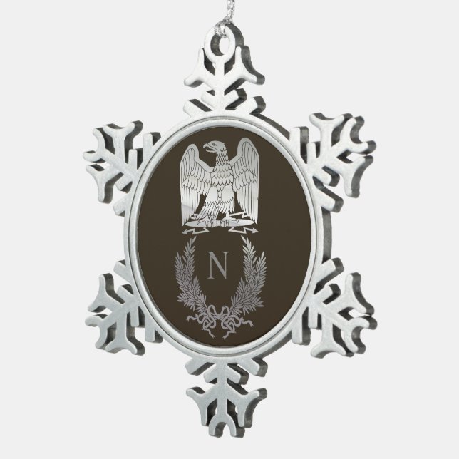 Emblem von Napoleon Bonaparte Schneeflocken Zinn-Ornament (Rechts)