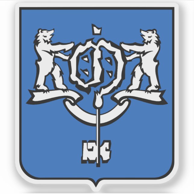 Emblem von Yuzhno-Sakhalinsk (Oblast Sakhalin) Aufkleber (Vorderseite)