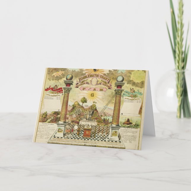 Emblematische Übersicht und maskische Geschichte d Karte (Vorderseite)