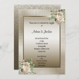 EMBOSS METALLIC BRONZE EUCALYPTUS FLUSSWEITE EINLADUNG