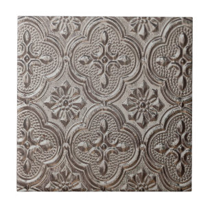 Emboss Style Silver Gray Medallion Fliese