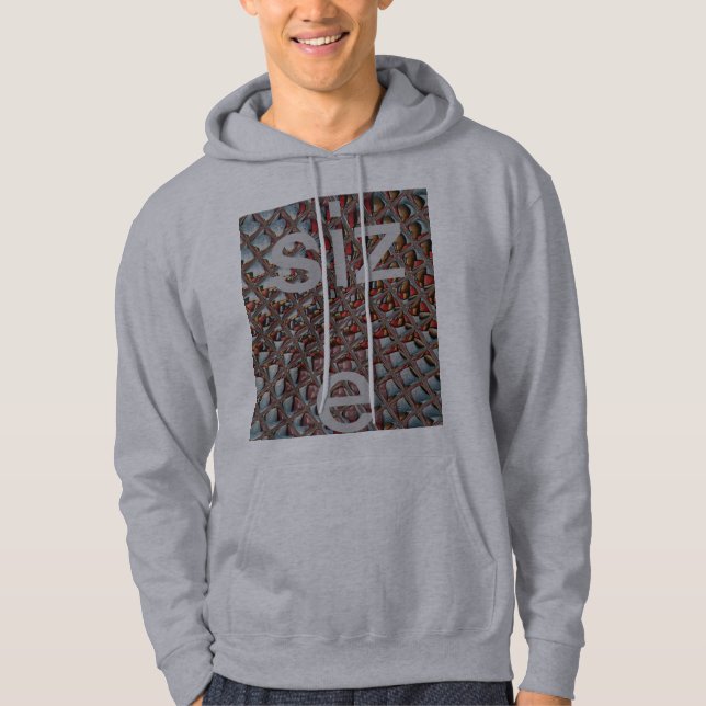 Embossed Ash Gray Maroon Checkered: Eine moderne K Hoodie (Vorderseite)