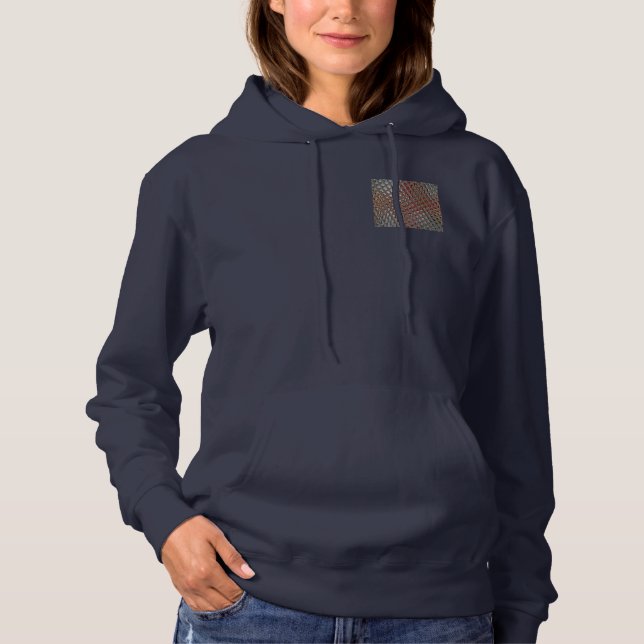 Embossed Ash Gray Maroon Checkered: Eine moderne K Hoodie (Vorderseite)